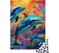 1000 Piece Art Dolphin Jigsaw Puzzles for Adult Puzzle Jigsaws for Adults Age 14+ 1000pcs (38x26cm)