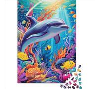 1000 Piece Art Dolphin Jigsaw Puzzles for Adults Paper Puzzle for Adults And Teenager Educational Puzzle 1000pcs (38x26cm)