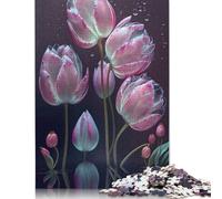 1000 Piece Art Flowers Adult Puzzles Wooden Puzzle for Adults Educational Game Challenge Toy 1000pcs (75x50cm)