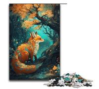 1000 Piece Art Fox Under The Tree Puzzles Gifts Jigsaw Puzzles for Adults Christmas Wishlist with Santa Claus for Teenager Age 14 Up 1000 PCS(38x26cm)
