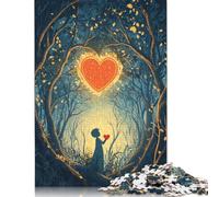 1000 Piece Art Happy Lovers Square Puzzles for Adults & Wooden Puzzles Educational Game 1000pcs (75x50cm)