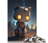 1000 Piece Art Mechanical Cat Jigsaw Puzzle for Adult Teenagers Wooden Puzzle Christmas Eve Gifts 1000pcs (75x50cm)