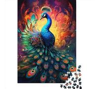 1000 Piece Art Peacock Jigsaw Puzzle for Adult Teenagers Wooden Puzzle Christmas Eve Gifts 1000pcs (75x50cm)