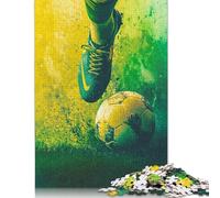 1000 Piece Art Plays Football Square Jigsaw Puzzles for Adults, Wooden Puzzles Learning Educational Toy 1000pcs (75x50cm)