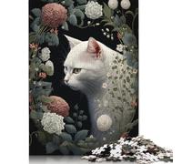 1000 Piece Art White Cat Adult Puzzles Paper Puzzle for Adults Educational Game Challenge Toy 1000pcs (38x26cm)