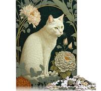1000 Piece Art White Cat Jigsaw Puzzles for Adults Puzzle Jigsaws for Adults& Teenagers Age 12 Years Up 1000pcs (38x26cm) <