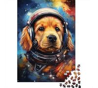 1000 Piece Artistic Astronaut Golden Retriever Jigsaw Puzzles for Adults Learning Educational Toys Family Games Birthday Gifts 1000pcs (75x50cm)