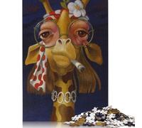 1000 Piece Artistic Giraffe Jigsaw Puzzles for Adult Teenagers Home Educational Games DIY Toys 1000pcs (38x26cm)