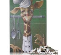 1000 Piece Artistic Giraffe Jigsaw Puzzles for Adult Teenagers Wooden Puzzles For Family Fun & Game Night 1000pcs (75x50cm)