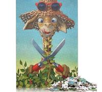 1000 Piece Artistic Giraffe Jigsaw Puzzles for Adults Jigsaw Puzzles Educational Game Challenge Toy 1000pcs (75x50cm)
