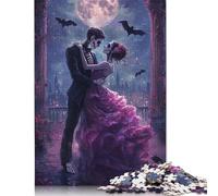 1000 Piece Artistic Skull Love Jigsaw Puzzles for Adult Teenagers Wooden Puzzles Sustainable Puzzle for Adults | Games 1000pcs (75x50cm)