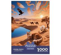 1000 Piece Asian Cat Jigsaw Puzzle for Adults - Family Fun, Educational Toys, Cat Desert Jigsaws, Decoration Birthday Gifts 70x50cm/1000pcs