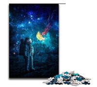 1000 Piece Astronaut And JellySpace Jigsaw for Kids Wooden Puzzles Home Art Decor (75x50cm)