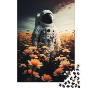1000 Piece Astronaut Flower Jigsaw Puzzlesfor Adults Wooden Puzzle Jigsaws for Adults For Family Fun & Game Night 1000pcs (75x50cm)