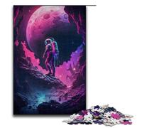 1000 Piece Astronaut in The Space Jigsaw for Kids Wooden Puzzles Home Art Decor (75x50cm)
