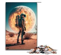1000 Piece Astronaut on New Planet Jigsaw for Kids Wooden Puzzles Home Art Decor (75x50cm)