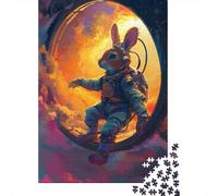 1000 Piece Astronaut Rabbit Square Jigsaw Puzzles for Adults & Paper Puzzles Learning Educational Toys Family Games 38x26cm/1000pcs