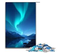 1000 Piece Aurora Dancing in The Night Sky Jigsaw for Kids Wooden Puzzles Home Art Decor 1000 PCS(75x50cm)