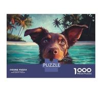 1000 Piece Australian Kelpie Game Puzzle for Adults Gifts Fun Challenging Home Decors Brainteasing Cute Pet Dog Jigsaw Puzzle for Women Men Adult 38x26cm/1000pcs