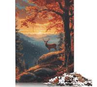 1000 Piece Autumn Deer Landscape Jigsaw Puzzlesfor Adults Paper Puzzle Jigsaws for Adults For Family Fun & Game Night 1000pcs (75x50cm)