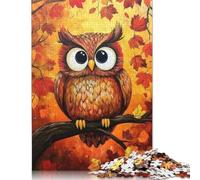 1000 Piece Autumn Owl Painting Jigsaw Puzzles for Adult Teenagers Puzzles Wooden Puzzles Family Fun Jigsaws Puzzles 1000pcs (75x50cm)