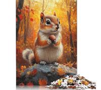 1000 Piece Autumn Squirrel with Nut Jigsaw Puzzles for Adults Paper Puzzles for Teenagers Gifts Unique Home Decor And Gifts 1000pcs (38x26cm)