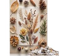 1000 Piece Autumnal Still Life with Dried Elements Square Puzzle for Adults Wooden Puzzles Educational Puzzle Family Game 1000pcs (75x50cm)