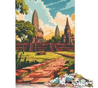 1000 Piece Ayutthaya Thailand Travel Poster Adult Jigsaw Puzzle Puzzles for Teenagers Gifts Sustainable Puzzle for Adults | Games 1000pcs (75x50cm)