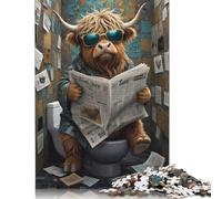 1000 Piece Baby Highland Cow Toilet Jigsaw Puzzles for Adults Teenagers Puzzles for Adults & Teenager Relax Puzzles Games 1000pcs (75x50cm)