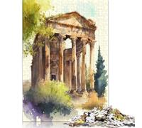 1000 Piece Bacchus Temple Watercolor Jigsaw Puzzle for Adult Teenagers Christmas Eve Gifts 1000pcs (38x26cm)