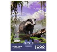 1000 Piece Badger Jigsaw Puzzle for Adults - Cooperative Play & Educational Activity, Misty Swamp Jigsaws, Decoration Gifts 52x38cm/1000pcs