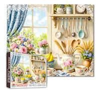 1000 Piece Baking Kitchen Jigsaw Puzzles for Adults and Beginner Mixer Cupcakes Puzzles Challenging Family Activity Games DIY Kitchen is My Happy Place Home Puzzle for Home Decor Gifts 20×27 Inches