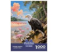 1000 Piece Bald Eagle Jigsaw Puzzle for Adults - Family Fun, Family Game, Dolphin Flamingo Puzzle, Home Decoration Birthday Gifts 38x26cm/1000pcs