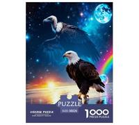 1000 Piece Bald Eagle Jigsaw Puzzle for Adults Kids - Family Fun, Educational Toys, Nebula Puzzles, Decoration Birthday Gifts 38x26cm/1000pcs