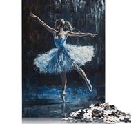 1000 Piece Ballet Dancer in Blue Creative Square Jigsaw Puzzles for Adults & Wooden Puzzles Stress Relief Puzzle Games And Unique 1000pcs (75x50cm)