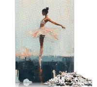 1000 Piece Ballet Dancer in Pink Tutu Square Puzzles for Adults & Wooden Puzzles Educational Game 1000pcs (75x50cm)