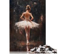 1000 Piece Ballet Dancer in Spotlight Square Jigsaw Puzzles for Adults, Wooden Puzzles Educational Game for Children 1000pcs (75x50cm)
