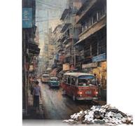 1000 Piece Bangkok Thailand in Oil Square Puzzles for Adults, Wooden Puzzles Toy Wall Decor 1000pcs (75x50cm)