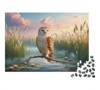 1000 Piece Barn Owl Jigsaw Puzzle for Adults & Kids - Family-Friendly Brain Game, Reed Bed Jigsaws, Decoration Gifts 70x50cm/1000pcs
