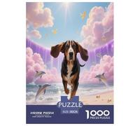 1000 Piece Basset Hound Jigsaw Puzzle for Adults - Family Fun, Educational Games, Dog Dolphin Jigsaws, Decoration Birthday Gifts 38x26cm/1000pcs