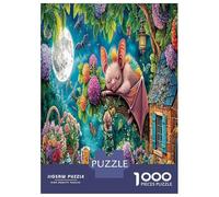 1000 Piece Bat Wizard Jigsaws Puzzles Great Gift Home Decoration Flying Beast Puzzle Challenging Games for Adults And Kids Age 14 Years Up 52x38cm/1000pcs