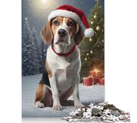 1000 Piece Beagle Dog Funny Christmas Creative Square Jigsaw Puzzles for Adults And Wooden Puzzles Educational Game for Adult 1000pcs (75x50cm)