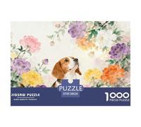 1000 Piece Beagle Jigsaw Puzzle for Adults Kids - Family Fun, Family Game, Colorful Flowers Jigsaws, Home Decoration Birthday Gifts 38x26cm/1000pcs