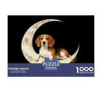 1000 Piece Beagle Jigsaw Puzzle for Adults Kids - Family Fun, Family Game, Crescent Moon Puzzle, Home Decoration Unique Gift 38x26cm/1000pcs