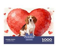 1000 Piece Beagle Jigsaw Puzzle for Adults Kids - Family Fun, Family Game, Red Heart Puzzle, Decoration Birthday Gifts 70x50cm/1000pcs