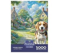 1000 Piece Beagle Jigsaw Puzzles Great Gift for Adults Fun Challenging Home Decoration Brainteasing Cute Animal Jigsaw Puzzle for Adults 38x26cm/1000pcs