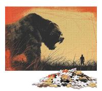 1000 Piece Bear Encounter Animal Art Puzzles for Wooden Puzzles Educational Game for Adult 1000pcs (75x50cm)