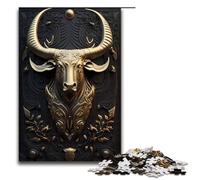 1000 Piece Bear Golden Art Deco Puzzles Gifts Jigsaw for Adults Christmas Wishlist with Santa Claus for Teenager Age 14 Up 75x50cm