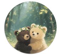 1000 Piece Bear Jigsaw Puzzles for Adults Kids Challenge High Difficulty Game Decoration Two Bear Cubs Puzzle Gifts 1000pcs (67.5x67.5cm)
