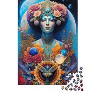 1000 Piece Beautiful Alien Portrait Creative Square Jigsaw Puzzles for Adults & Wooden Puzzles Stress Relief Puzzle Games And Unique 1000pcs (75x50cm)